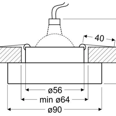 Stropní zápustné osvětlení LYMAN - 1xGU5,3, MR16, 50W, kulaté, černé