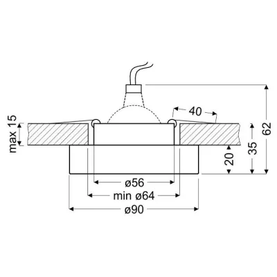 Stropní zápustné osvětlení LYMAN - 1xGU5,3, MR16, 50W, kulaté, čiré