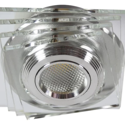 Stropní hranaté zápustné LED světlo MABTON - 3W, 3000K (teplá bílá), hranaté, čiré