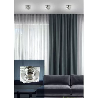 Stropní hranaté zápustné LED světlo MABTON - 3W, 3000K (teplá bílá), hranaté, čiré