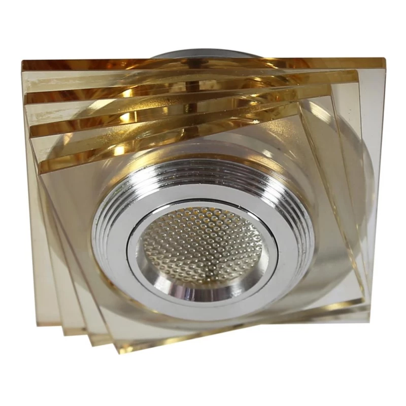 Stropní hranaté zápustné LED světlo MABTON - 3W, 3000K (teplá bílá), hranaté, jantarové