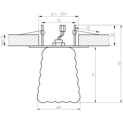 Stropní zápustné svítidlo MANLEY - 1xG9, 40W, chromované