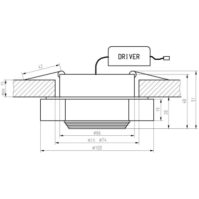 LED zápustné světlo MENTOSANO - 3W, 3000K (teplá bílá), černé
