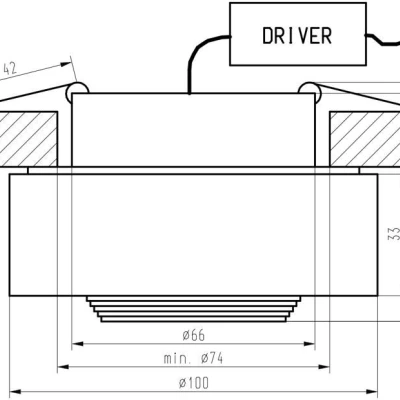 Stropní podhledové LED světlo MERCER - 3W, 3000K (teplá bílá), kulaté, čiré