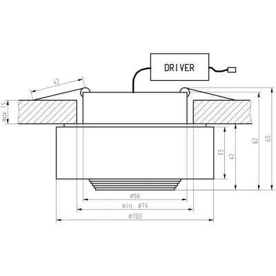 Stropní podhledové LED světlo MERCER - 3W, 3000K (teplá bílá), kulaté, čiré