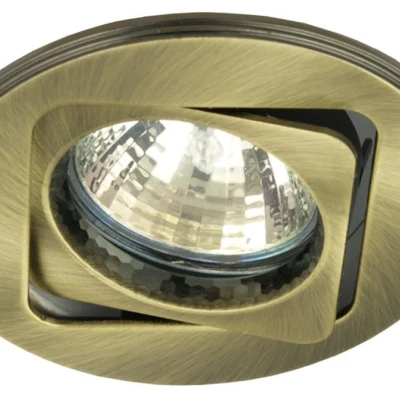 Vestavné stropní bodové světlo MILOP - 1xGU5,3, MR16, 50W, 9,2cm, kulaté, patina / zlaté