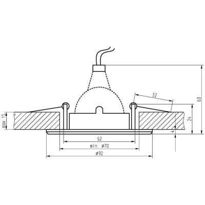 Vestavné stropní bodové světlo MILOP - 1xGU5,3, MR16, 50W, 9,2cm, kulaté, patina / zlaté
