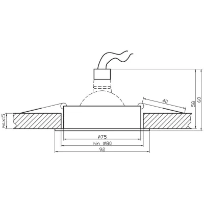 Vestavné stropní bodové světlo MINELIA - 1xGU5,3, MR16, 50W, hranaté, stříbrné