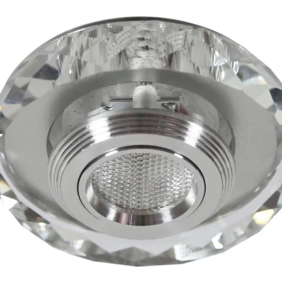 Vestavné stropní LED svítidlo MOSES - 3W, 3000K (teplá bílá), chromované / čiré