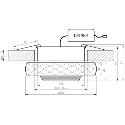 Vestavné stropní LED svítidlo MOSES - 3W, 3000K (teplá bílá), chromované / čiré