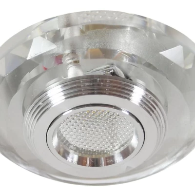 Zápustné kulaté stropní LED svítidlo MOUNTLAKE - 3W, 3000K (teplá bílá), chromované / čiré