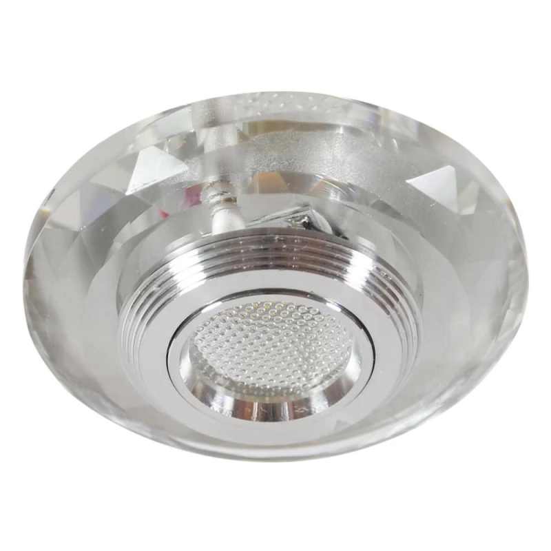 Zápustné kulaté stropní LED svítidlo MOUNTLAKE - 3W, 3000K (teplá bílá), chromované / čiré