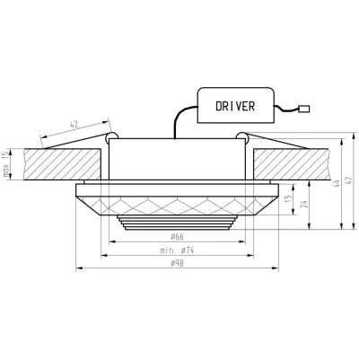 Zápustné kulaté stropní LED svítidlo MOUNTLAKE - 3W, 3000K (teplá bílá), chromované / čiré