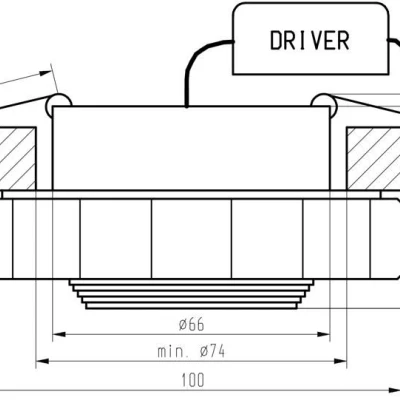 Zápustné kulaté stropní LED světlo NAPAVINE - 3W, 3000K (teplá bílá), chromované / čiré