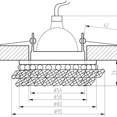 Kulaté podhledové svítidlo NIKISKI - 1xGU5,3, MR16, MR16, 50W, jantarové / čiré