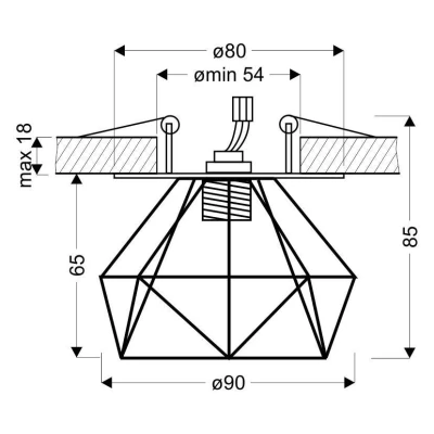 Stropní podhledové osvětlení NOME - 1xG9, 40W, diamant, chromované
