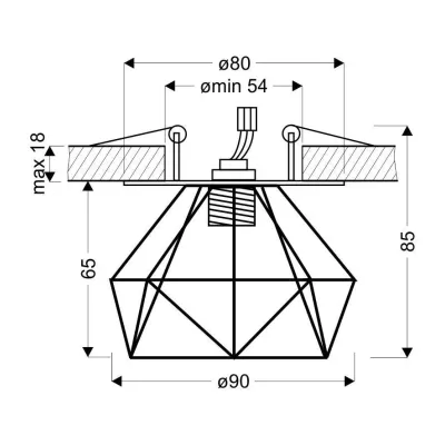 Stropní podhledové osvětlení NOME - 1xG9, 40W, diamant, chromované