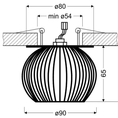 Stropní podhledové osvětlení NOME - 1xG9, 40W, 9cm, kulaté, černé / bílé