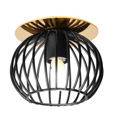 Stropní podhledové osvětlení NOME - 1xG9, 40W, 9cm, kulaté, černé / zlaté