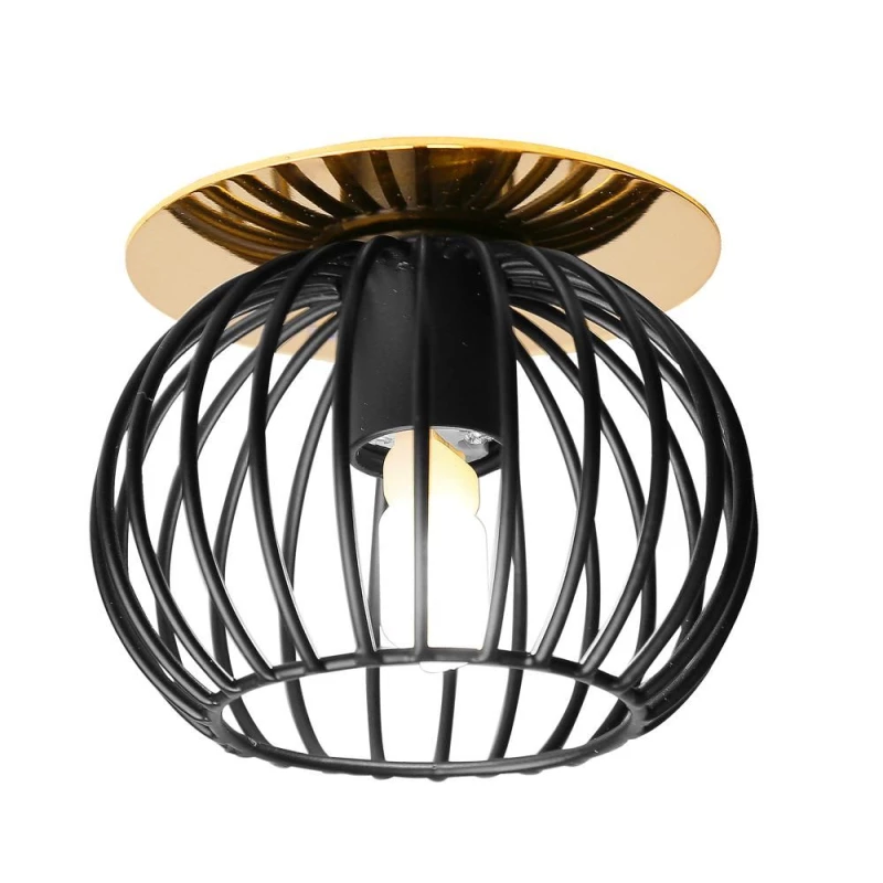 Stropní podhledové osvětlení NOME - 1xG9, 40W, 9cm, kulaté, černé / zlaté