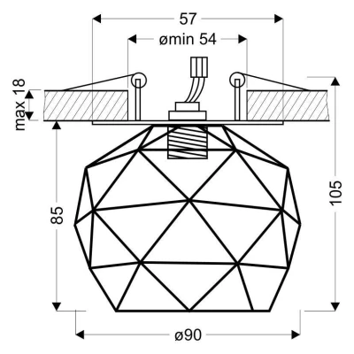 Stropní zápustné osvětlení NOME - 1xG9, 40W, 9cm, kulaté, černé