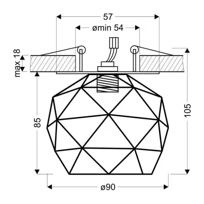 Stropní zápustné osvětlení NOME - 1xG9, 40W, 9cm, kulaté, černé