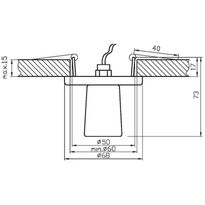 Kulaté podhledové svítidlo OLAER - 1xG4, 20W, chromované / čiré