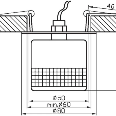 Stropní hranaté podhledové osvětlení ORGON - 1xG4, 20W, chromované / čiré