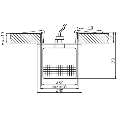 Stropní hranaté podhledové osvětlení ORGON - 1xG4, 20W, chromované / čiré