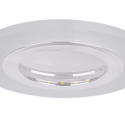 LED stropní vestavné světlo ROMURE - 2x5W, 4000K (denní bílá), stříbrné / mražené sklo