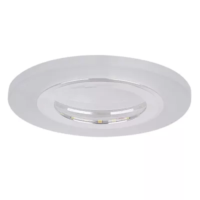 LED stropní vestavné světlo ROMURE - 2x5W, 4000K (denní bílá), stříbrné / mražené sklo