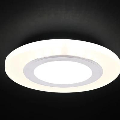 LED stropní vestavné světlo ROMURE - 2x5W, 4000K (denní bílá), stříbrné / mražené sklo