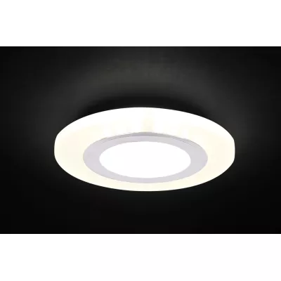 LED stropní vestavné světlo ROMURE - 2x5W, 4000K (denní bílá), stříbrné / mražené sklo