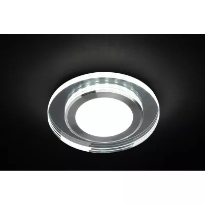 LED stropní vestavné světlo ROMURE - 2x5W, 4000K (denní bílá), stříbrné / zrcadlové sklo