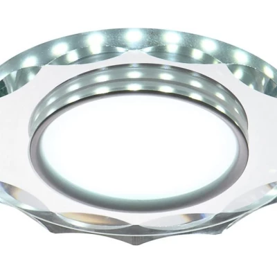 LED stropní zápustné svítidlo ROSSAE - 8W, 6500K (studená bílá), 11cm, bílé / čiré