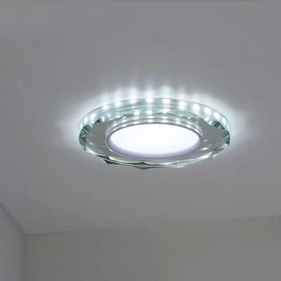 LED stropní zápustné svítidlo ROSSAE - 8W, 6500K (studená bílá), 11cm, bílé / čiré
