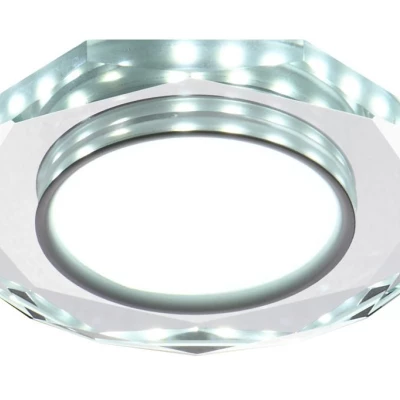 LED stropní zápustné světlo ROSSAE - 8W, 6500K (studená bílá), 11cm, bílé / čiré