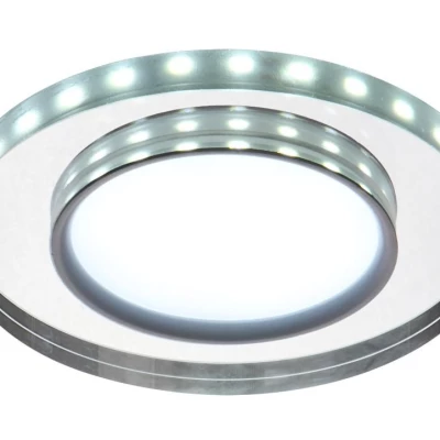 LED stropní zápustné osvětlení ROSSAE - 8W, 6500K (studená bílá), 11cm, kulaté, bílé / čiré