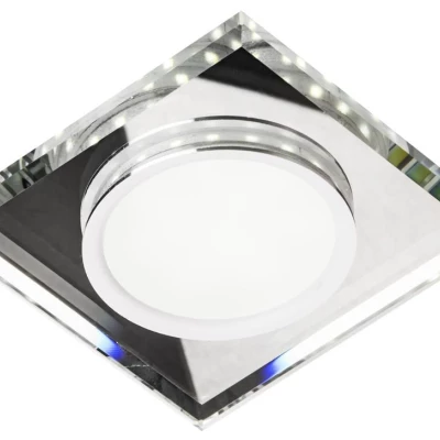LED stropní zápustné osvětlení ROSSAE - 8W, 6500K (studená bílá), 11x11cm, hranaté, bílé / čiré
