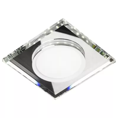 LED stropní zápustné osvětlení ROSSAE - 8W, 6500K (studená bílá), 11x11cm, hranaté, bílé / čiré