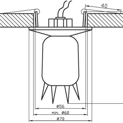 Stropní podhledové bodové osvětlení SITKA - 1xG4, 20W, chromované