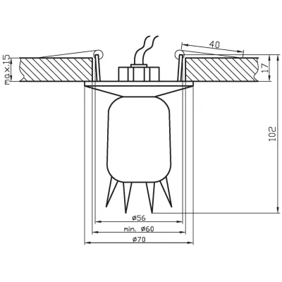 Stropní podhledové bodové osvětlení SITKA - 1xG4, 20W, chromované