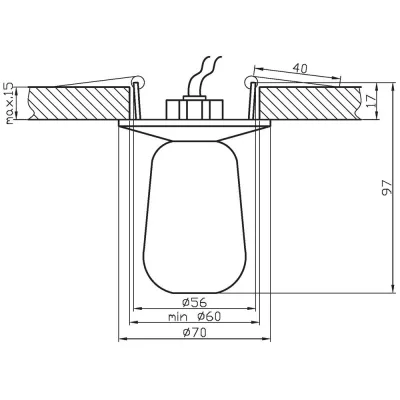 Stropní podhledové bodové osvětlení SITKA - 1xG4, 20W, kulaté, chromované