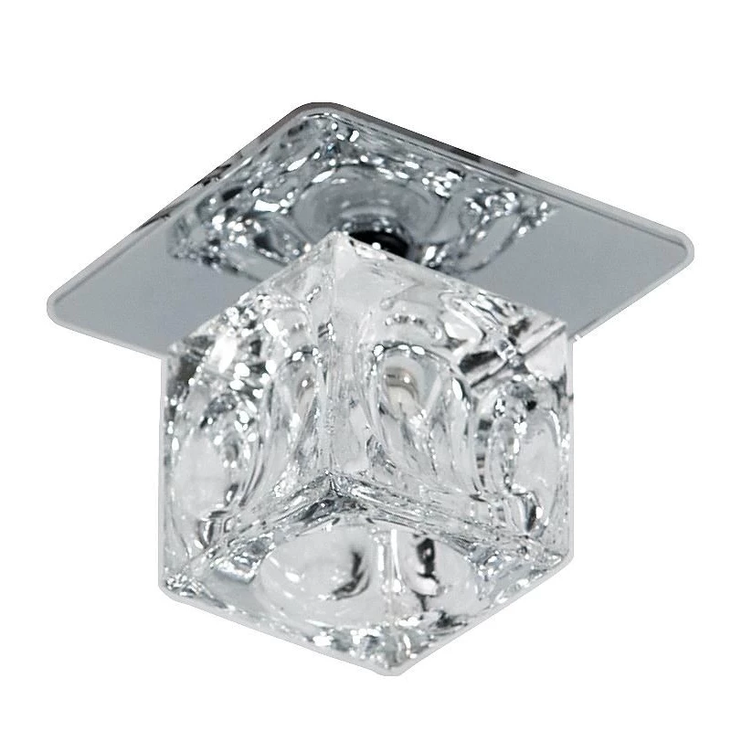 Stropní podhledové bodové osvětlení SKAWAY - 1xG4, 20W, hranaté, chromované