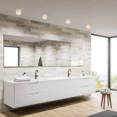 Stropní podhledové bodové osvětlení SKAWAY - 1xG4, 20W, hranaté, chromované