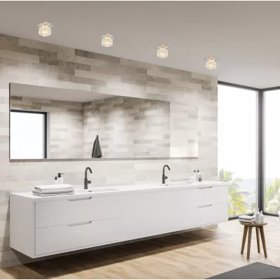 Stropní podhledové bodové osvětlení SKAWAY - 1xG4, 20W, hranaté, chromované