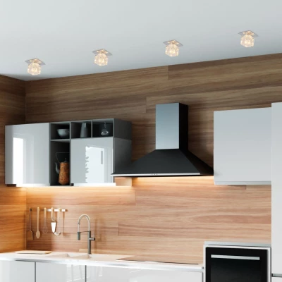 Stropní podhledové bodové osvětlení SKAWAY - 1xG4, 20W, hranaté, chromované