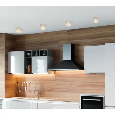 Stropní podhledové bodové osvětlení SKAWAY - 1xG4, 20W, hranaté, chromované