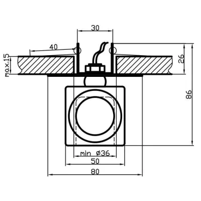 Stropní podhledové bodové osvětlení SKAWAY - 1xG4, 20W, hranaté, chromované