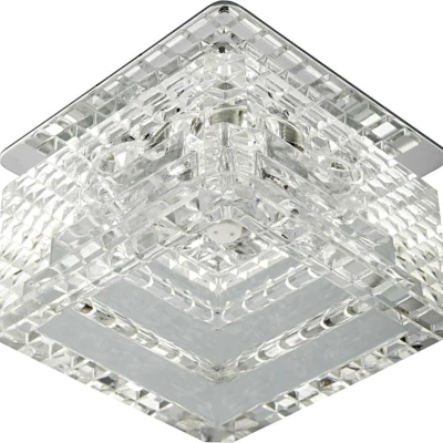 Stropní zápustné hranaté světlo SOLDOTNA - 1xG4, 20W, chromované